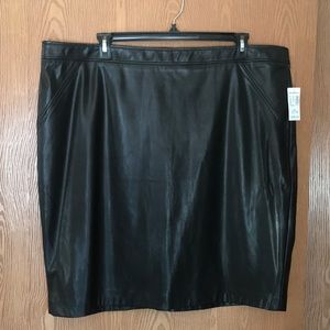 Black leather skirt